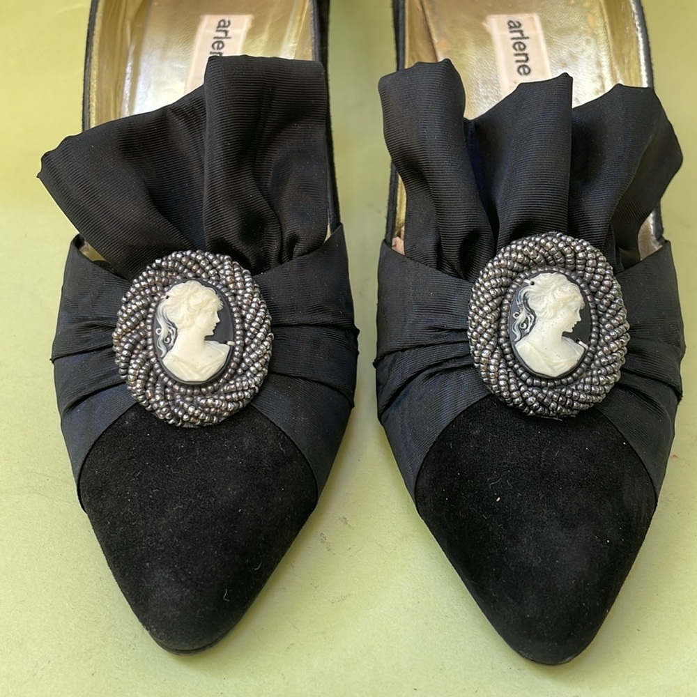 Vintage 60’s black suede leather hand made in Italy shoes